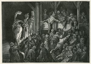 De Penny Gaff in Whitechapel door Gustave Dore